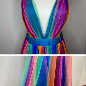 Vici NWOT Sugar Plum Colorful Striped Maxi Dress